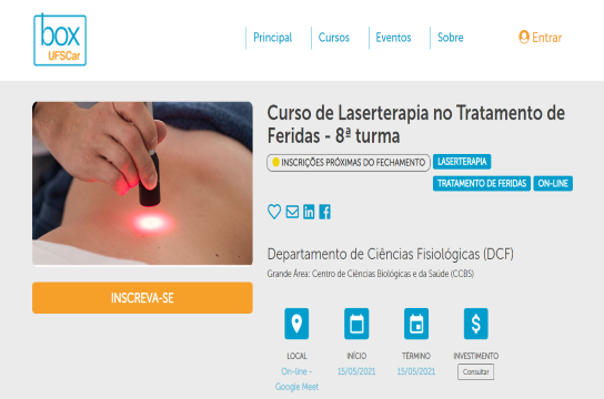 Curso aborda a laserterapia no tratamento de feridas